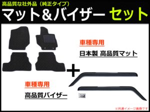 ジムニー/ジムニーシエラ JB64W/JB74W (AT車) 車種専用フロアマット (日本製マット)+ドアバイザー 【両面テープ+金具付】/29-9#+S36-2