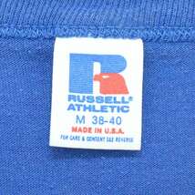 【送料無料】80s ラッセル USA製 ヴィンテージＴシャツ 青 BOYET TENNIS 袖シングル サイズM 古着 @BZ0238_画像6