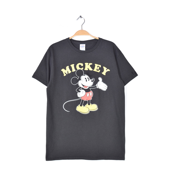 【送料無料】00s ミッキーマウス Tシャツ ディズニー 黒 ブラック MICKEY MOUSE DISNEY サイズM 古着 @BB0752