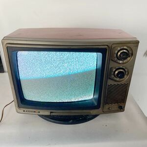 SANYO color tv Showa Retro Brown tube tv C-141* electrification OK* present condition goods *