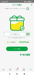 マイネオパケットギフト44GB(9999MB×4＋4000mb) 