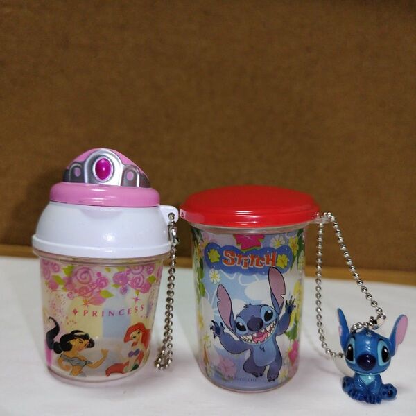ディズニー ポップコーンバケット キーホルダー プリンセス スティッチ