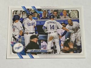 ロサンゼルス ドジャース LOS ANGELES DODGERS TEAM CARD 2021 TOPPS SERIES 1 #201 MOOKIE BETTS KIKE HERNANDEZ 即決