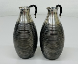  genuine article guarantee sake cup and bottle silver made sake bottle 2 point SILVER/ silver 