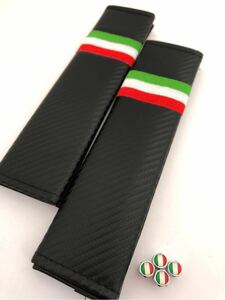  Italy seat belt cover shoulder pad national flag carbon style valve cap Fiat FIAT new Barchetta New Panda new mru