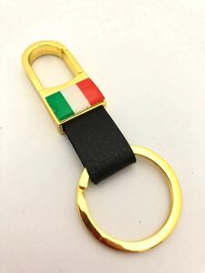 H イタリア 国旗 キーリング キーホルダー ゴールド アルファロメオ ALFA ROMEO 75 145 146 147 155 156 159 164 166 4C 8C アルファブレラ