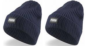 【新品・未使用】PUMA/リブ クラシック カフ ビーニー 2枚 紺 青 ブルー [024038 02] ニット 帽子 Ribbed Classic Cuff Beanie 毛糸 メンズ