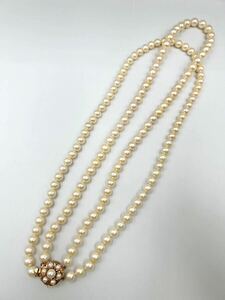 【ケース有り】真珠 パールネックレス ロングネックレス アクセサリー K14 ゴールド 留め具 装飾品