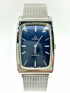 [ operation ]OMEGA Omega Genevejune-b wristwatch hand winding stainless steel men's navy face 2039