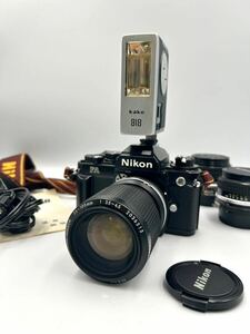 【動作未確認】Nikon ニコン AF 一眼レフ フィルムカメラ 5313470 kako カコ 818 ストロボフラッシュ レンズ付き その他付属品付き