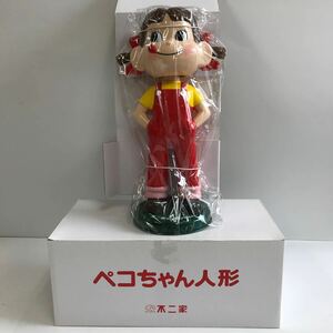 不二家 ペコちゃん人形 首振りペコちゃん 保管品 内袋未開封　未使用　首振り人形 首振り FUJIYA 32cm