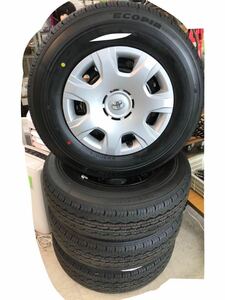 ブリヂストン　ECOPIA 195/80R15 107/105S LT 2024年製　新車外し　ほぼ未使用美品　4本　タイヤ　ハイエース　ホイールキャップ付