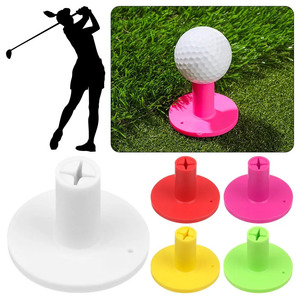 目玉 プラスチックゴルフティーセット ゴルフ練習トレーニング ゴルフマット用のチップ付きラバーストップホルダー