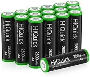 HiQuick rechargeable battery single 3 shape 16 pcs set AA battery rechargeable high capacity 2800mah charge battery . output 1.2V Nickel-Metal Hydride battery approximately 