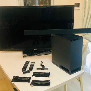 SONY 55インチテレビ+3Dメガネ+ホームシアターセット(ジャンク品)つ