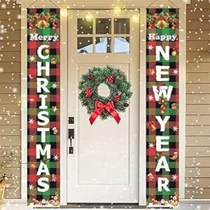 Paready クリスマス 飾り タペストリー クリスマス 玄関飾り 取り付け具 付き クリスマスデコレーション ドアバナー Me