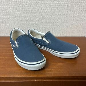 バンズ VANS スニーカー スリッポン 紺 ネイビー SLIP-ON 7 1/2 25.5cm 7.5 オールドスクール 