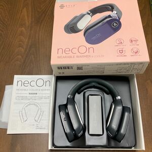 C230 necon ネックウォーマー & クーラー ネイビー ME02-NF02-02 首掛け 携帯扇風機 冷却温熱2モード ネックヒーター EYLE アウトドア