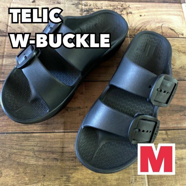 TELIC テリック　W-BUCKLE サンダル　 Mサイズ　ブラック