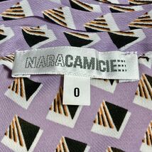 送料230円～■ ナラカミーチェ／NARACAMICIE ■幾何学プリント ネックリボン プルオーバーブラウス レディース サイズ0_画像4