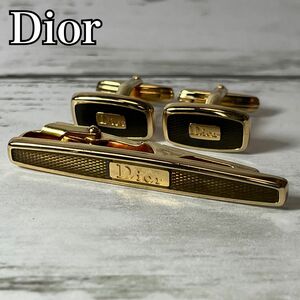 ☆希少☆ クリスチャン　ディオール　Dior カフス　タイピン　ヴィンテージ　ロゴ　カフリンクス　タイバー　タイタック　ドイツ製