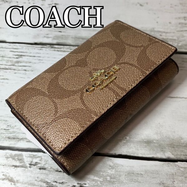 ☆セール☆ COACH コーチ キーケース キーリング シグネチャー C柄 カギ ニューヨーク レザー キーリング