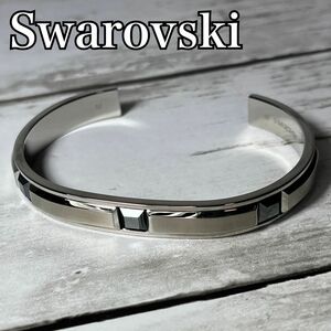 ☆美品☆ Swarovski スワロフスキー　バングル　ブレスレット　クリスタル　ブラック　 アクセサリー　腕輪