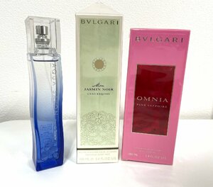 【L96416】香水 3点セット BVLGARI ブルガリ OMNIA JASMIN NOIR AQUA SAVON アクアシャボン 未開封箱付 1点のみ中古品 残量9割 経年保管品