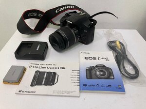 【D05941】カメラ　Canon EOS kiss X2＋レンズCanon EF-S　18-55㎜ 1:3.5-5.6 充電器　バッテリー２個付き　稼働品　現状品