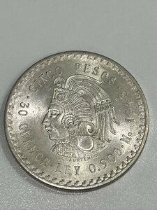 【O21491】 メキシコ 1948年 クアウテモック 5ペソ銀貨 重量30.0g 詳細不明 ※同梱不可・佐川急便のみ