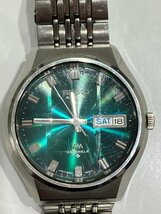 【O16503】SEIKO セイコー LM ロードマチック 5606-8061 グリーン文字盤 純正ベルト 稼働品 キズあり_画像2