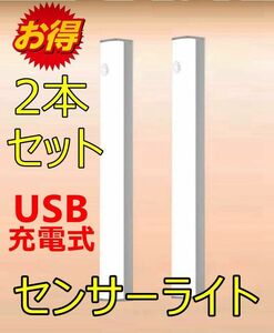 2点セット センサーライト LED 人感 室内 USB充電 人感 マグネット 磁石　20cm