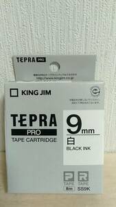 [m13480y z] テプラ 9mm 白テープ黒文字 テープカートリッジ SS9K　TEPRA PRO　KING JIM