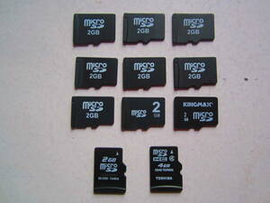 micro SDカード　2GB 10枚 4GB 1枚 セット 中古品
