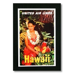  Hawaiian постер fla девушка серии <UNITED AIR LINES HAWAII United Airlines > F-42 America .