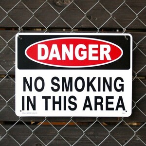 プラスチックメッセージサインボード DANGER No smoking （危険！ここは禁煙 ） CA-6 案内看板 店舗装飾 アメ