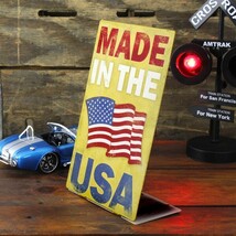 スティールサイン 「MADE IN THE USA」 自立スタンド看板 （PTST-067 ） メタルサイン 看板 インテリア ア_画像3