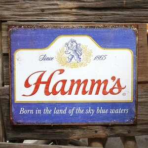 メタルサイン 「Hamm's - Sky Blue Waters」 #2078 ブリキ看板 アメリカ雑貨 アメリカン雑貨