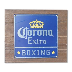 看板 木製 コロナエクストラ ウッドボックスサイン BOXING #213690 ブリキ看板 縦30.2×横35.5×厚さ4cm