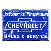 看板 メタルサイン「CHEVROLET SALES & SERVICE」（シボレー 販売とサービス）　縦30.5×横45.7cm_画像2
