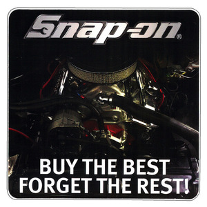 Snap-on スナップオン デカール スクエア BUY THE BEST　エンジン ブラック 縦12.7×横12.7cm ステッ
