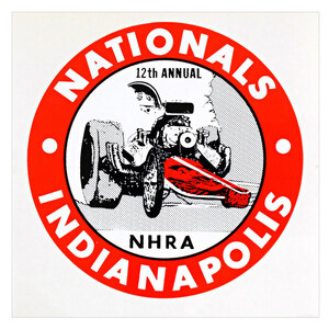 ヴィンテージレーシングデカール ”NHRA 12th NATIONALS INDIANAPOLIS” 縦10.8×横10.8cm