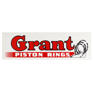 ヴィンテージレーシングデカール ”Grant PISTON RINGS” 縦6.9×横22.4cm クリアフィルムタイプ