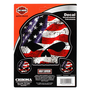 ステッカー ハーレーダビッドソン ビニルデカール Patriot Skull 3P CG25055 Harley-Davidson