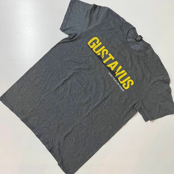 US 古着　Tシャツ　カレッジ　大学　GUSTVUS グレー　M 輸入 90s College Print アンビル　Anvil