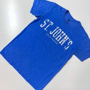 US 輸入　カレッジ　Tシャツ　ST. JOHN’S UNIVERSITY ブルー　青　Mサイズ　希少　激レア　一点物