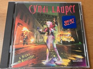 CD シンディローパー CYNDI LAUPER / A NIGHT TO REMEMBER EK 44318 EPIC US盤