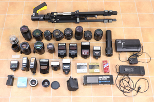  camera supplies summarize SLIK 88 National MINOLTA OLYMPUS SUNPAK SIGMA PENTAX HITACHI marumi etc. photographing goods tripod lens 005JYAJH95