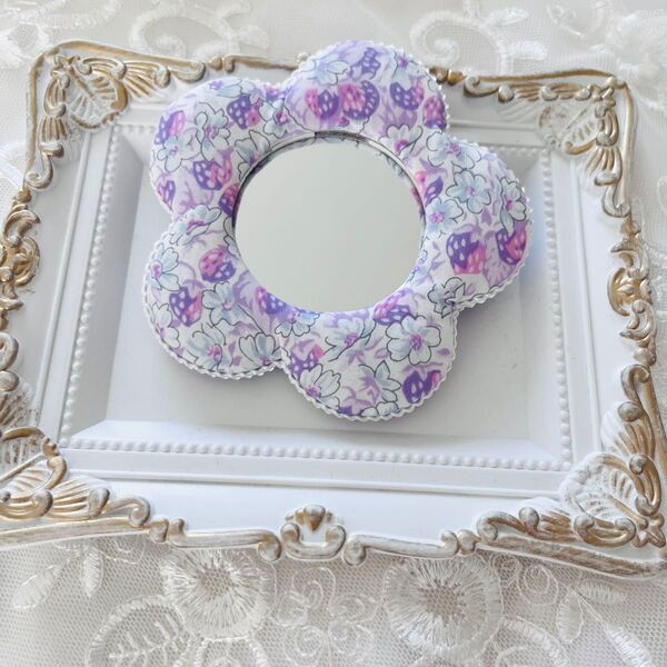 103.ハンドメイド フルールミラープチ 手鏡