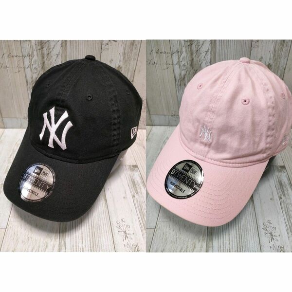 【2点おまとめ】NEW ERA 9TWENTY ヤンキース ブラック&ピンク キャップ